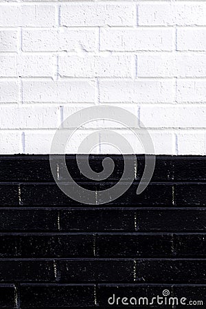 Black and white brick wall background. Stock Photo