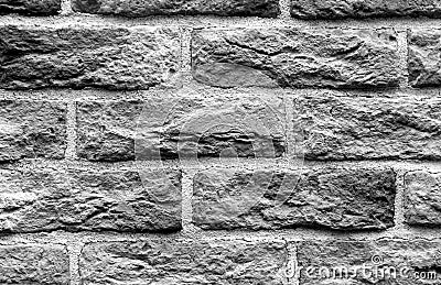 Black and white brick wall surface. Stock Photo