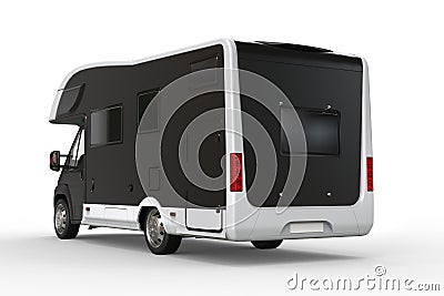 Black and white camper vehicle Stock Photo