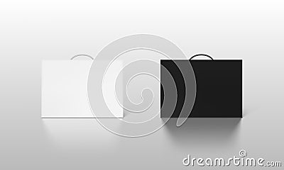 Black And White Carton Box Case With Handle Stock Photo