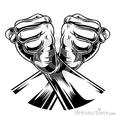 Drawing hand change clenched Peace vector 14 Vector Illustration