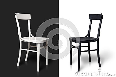 Black and white chairs Stock Photo