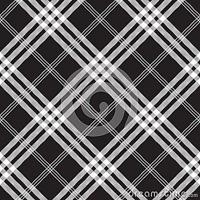 Black and white check pixel square fabric texture seamless pattern Vector Illustration