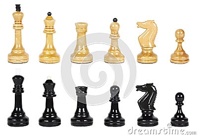 Black and white chess isolated Stock Photo