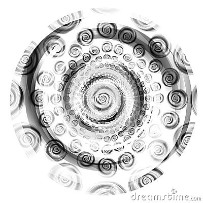 Black and White Circle Swirls Stock Photo