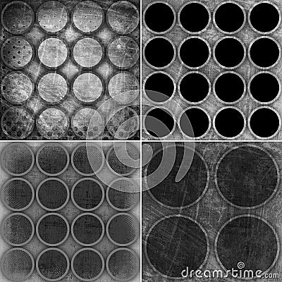 Black and white circles backgrounds Cartoon Illustration