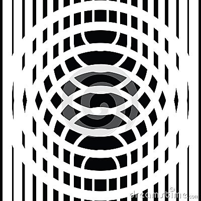 Black and white circular lines Vector Illustration