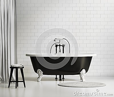 Black and white classic bathtub Stock Photo