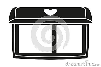 Black and white 2 color blusher silhouette Vector Illustration