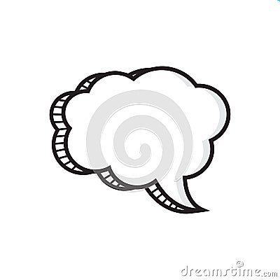 Black and white comic speech bubble. Vector Cartoon Illustration