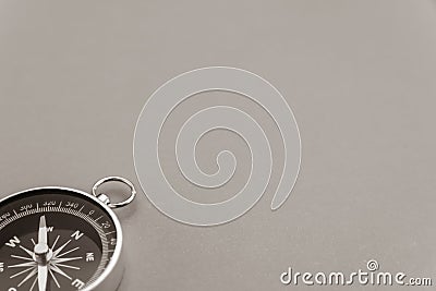 Black and white compass close-up Stock Photo