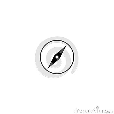 Black and white compass icon illustration, cardinal direction icon Cartoon Illustration