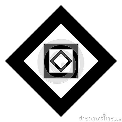 Black and White Concave Rectanguless Expanding from the Center. Optical Illusion of Perspective, Volume and Dept Vector Illustration