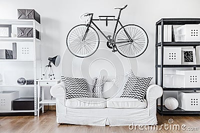 Black and white contemporary interior Stock Photo