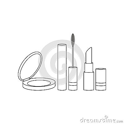 Black and white cosmetics icon. Beauty and make up. Vector Illustration