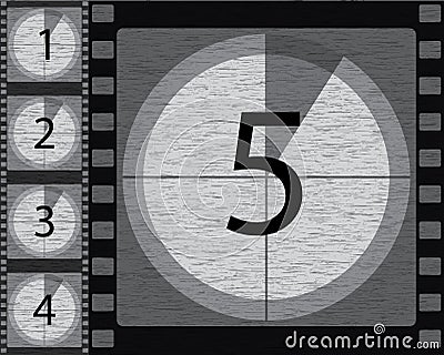 Black and white countdown Vector Illustration