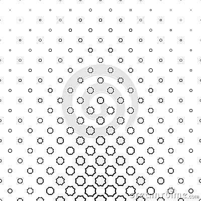 Black and white curved octagon pattern background Vector Illustration
