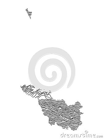 Contour Relief Map of Free Hanseatic City of Bremen Vector Illustration