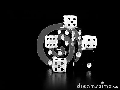 Black and white dice Stock Photo