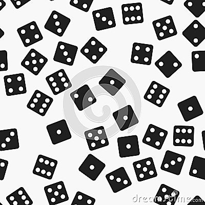 Black and white dice pattern. Seamless vector Vector Illustration