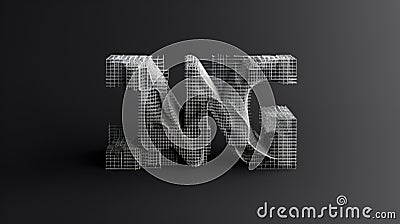 Black and white digital rendering of the word 'NG' in block letters. AIG53F. Stock Photo