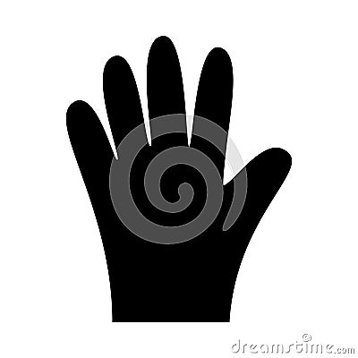 Black and white disposable glove silhouette Vector Illustration