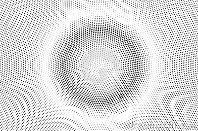 Black white dotted halftone. Half tone vector background. Centered smooth dotted gradient. Stock Photo