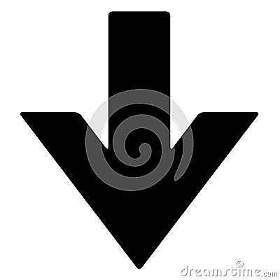 Black and white down arrow web icon Vector Illustration