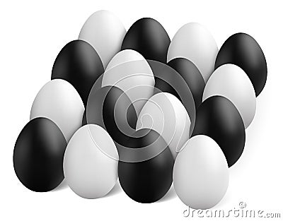 Black and white eggs on white background - vector illustration Vector Illustration