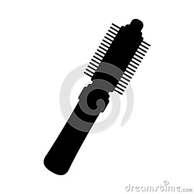 Black and white electric hairbrush silhouette Vector Illustration