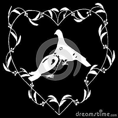 Doves heart vector illustration eps10 jpg Vector Illustration