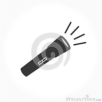 Black and white flashlight sign Vector Illustration