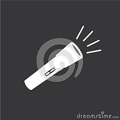 Black and white flashlight sign Vector Illustration