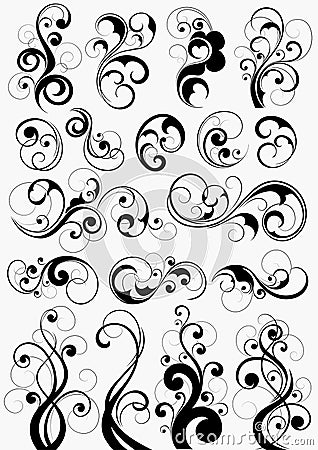 Black and white flourishes Vector Illustration