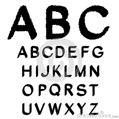 Black and white font alphabet Vector Illustration