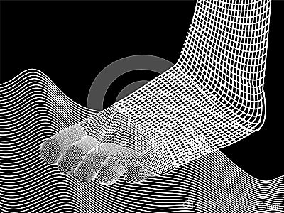 The foot lines art black Vector Illustration