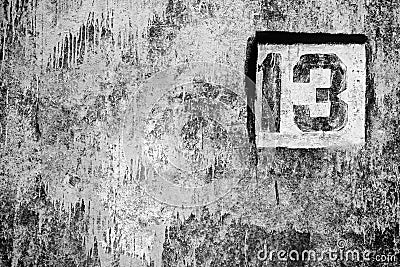 Friday 13th black and white horror background with copy space Stock Photo