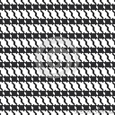 Black and white geometric abstract background, cloth seamless pattern, goose foot. Pied de poule. Vector Vector Illustration
