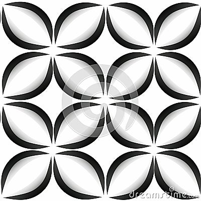 Eye-catching Black And White Pattern With Soft And Rounded Forms Stock Photo