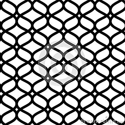 Black and white geometric moroccan ornament abstract lattice seamless pattern, vector Vector Illustration