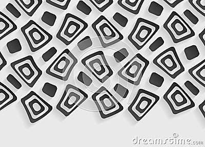 Black and white geometric pattern abstract background template Vector Illustration