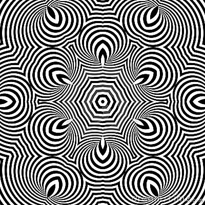 Black and White Geometric Pattern. Abstract Striped Background. Vector Illustration