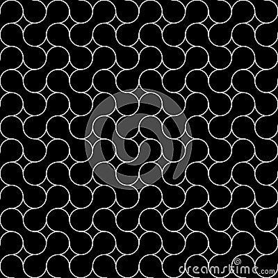 Black and white geometric seamless pattern, abstract background. Vector Illustration