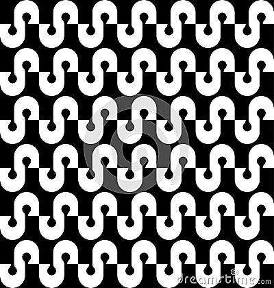 Black and white geometric seamless pattern, abstract background. Vector Illustration