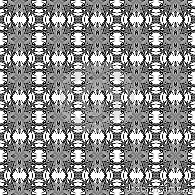 Black and white geometric seamless pattern. Hand d Stock Photo