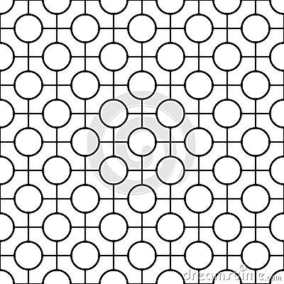 Black and white geometric seamless pattern Vector Illustration