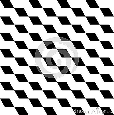 Black and white geometric seamless pattern with trapezoid, abstract background. Cartoon Illustration