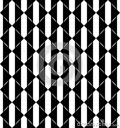 Black and white geometric seamless pattern with triangle, abstra Vector Illustration