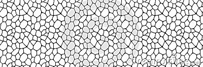 Black and white geometric seamless patterns vector. Irregular voronoi shapes repeated backdrop for web tiles, science Vector Illustration