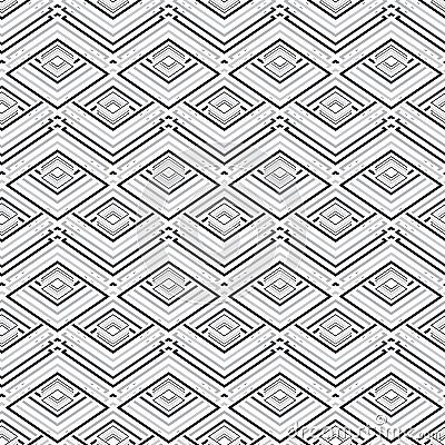 Black and white geometric seamless rhombic pattern Vector Illustration